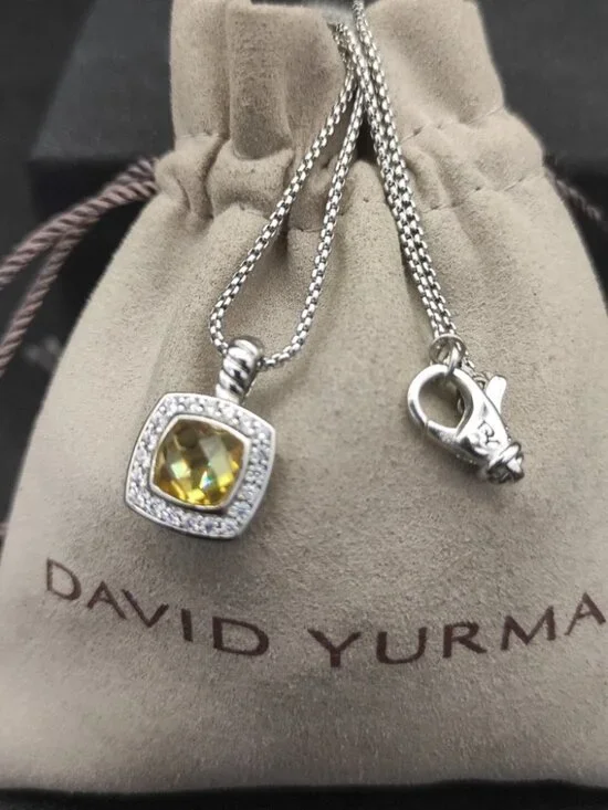 David Yurman 925Silver Necklace with Citrine Gem - Picture 4 of 4